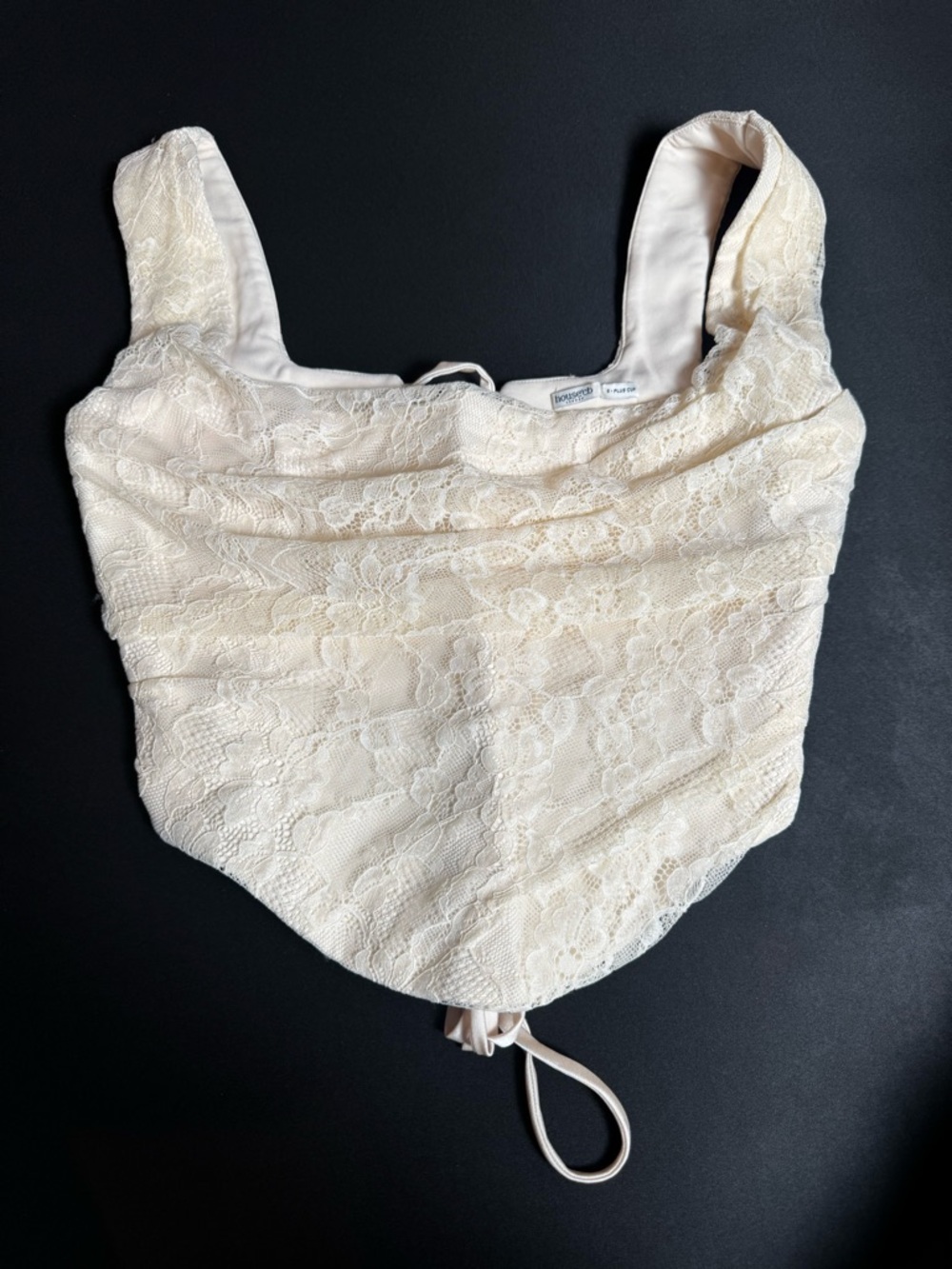 House of CB Una Vintage Cream Lace Corset S Plus Cup Coquette Luxury